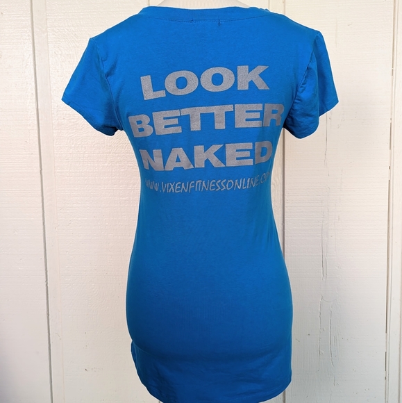 💙 Look Better Naked 💙 V-Neck Sexy Pole Dance Fitness Tee - Picture 4 of 14